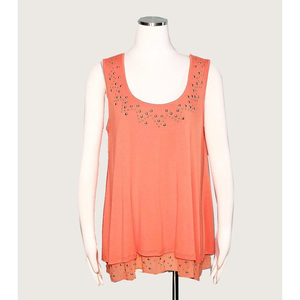 Style&co. Double Layer Top with Gold Tacking NWT